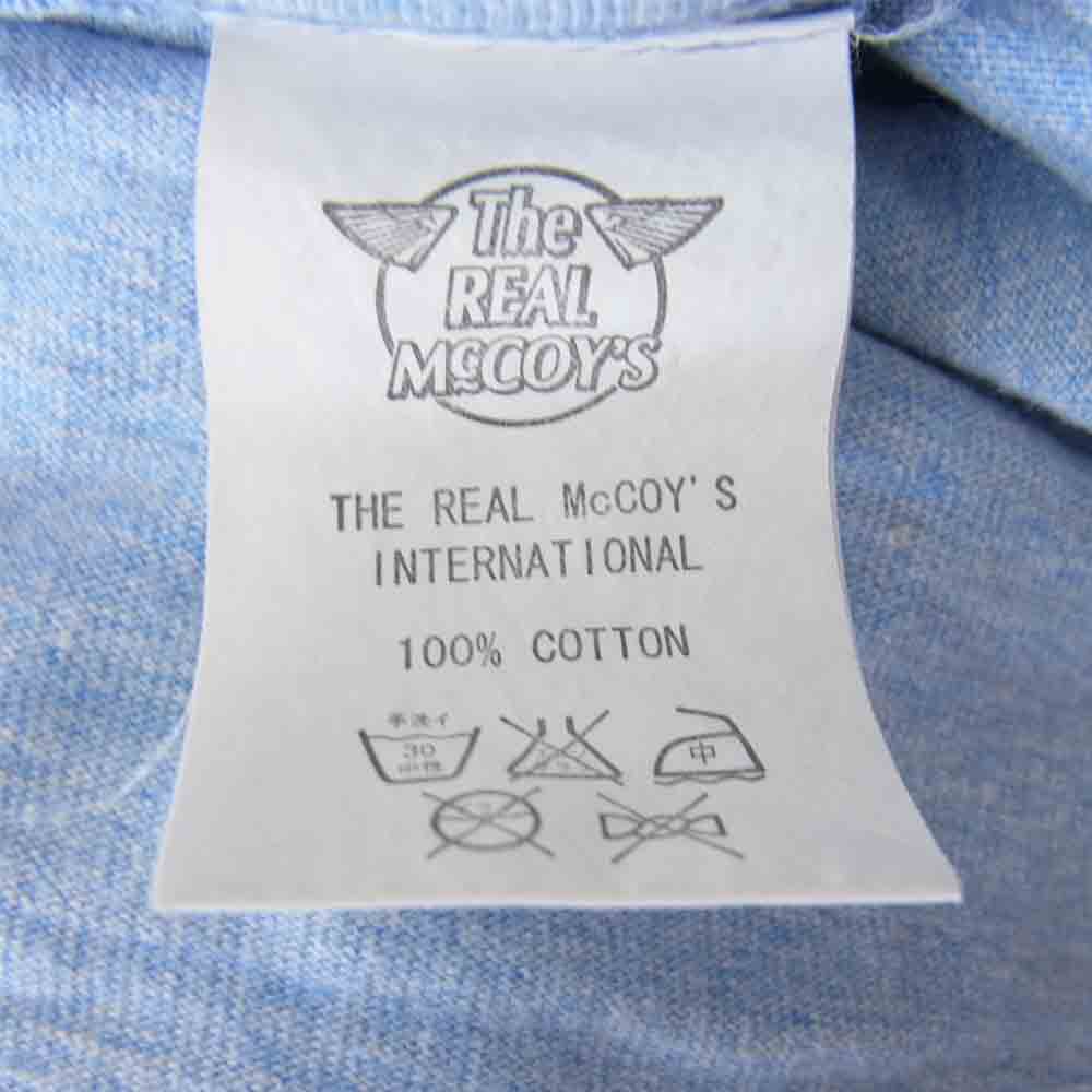 The REAL McCOY'S ザリアルマッコイズ JOE McCOY ジョーマッコイ カレッジ プリント Tシャツ ブルー系 L【中古】