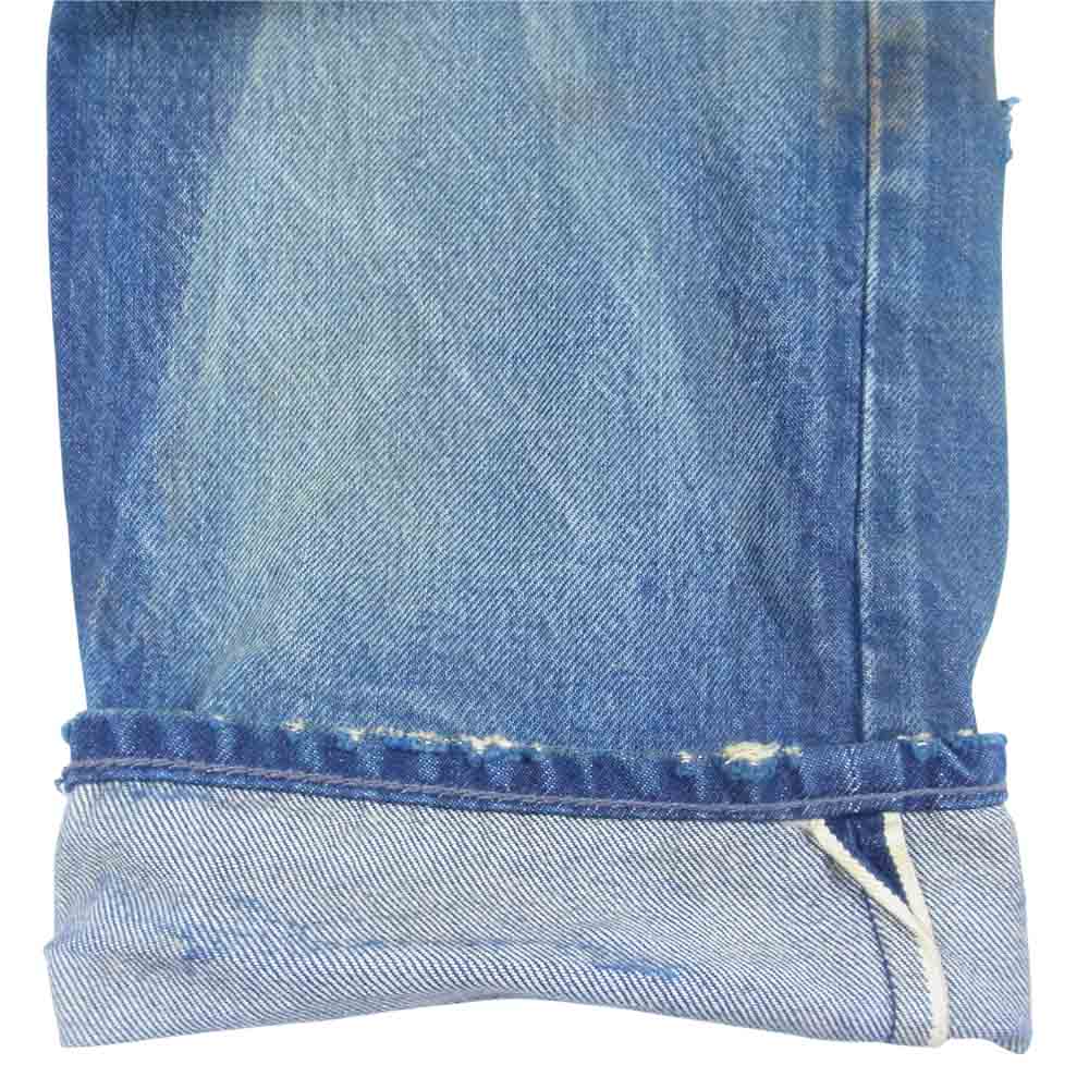 ゼルパリ ダメージ 加工 デニム パンツ 日本製 デニムパンツ インディゴブルー系 36【中古】