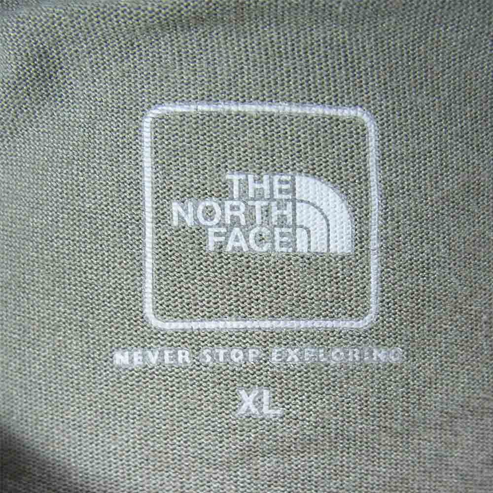 THE NORTH FACE ノースフェイス NT31903X 国内正規品 ロゴ 刺繍 ポケット Tシャツ カーキ系 XL【中古】
