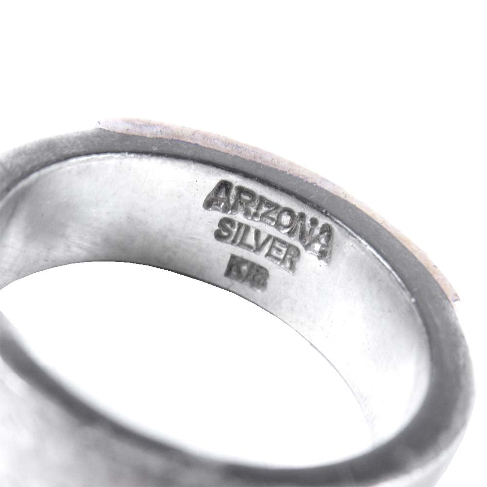 ARIZONA FREEDOM アリゾナフリーダム K18 太陽神 唐草 プレート リング シルバー系 17号程度【中古】