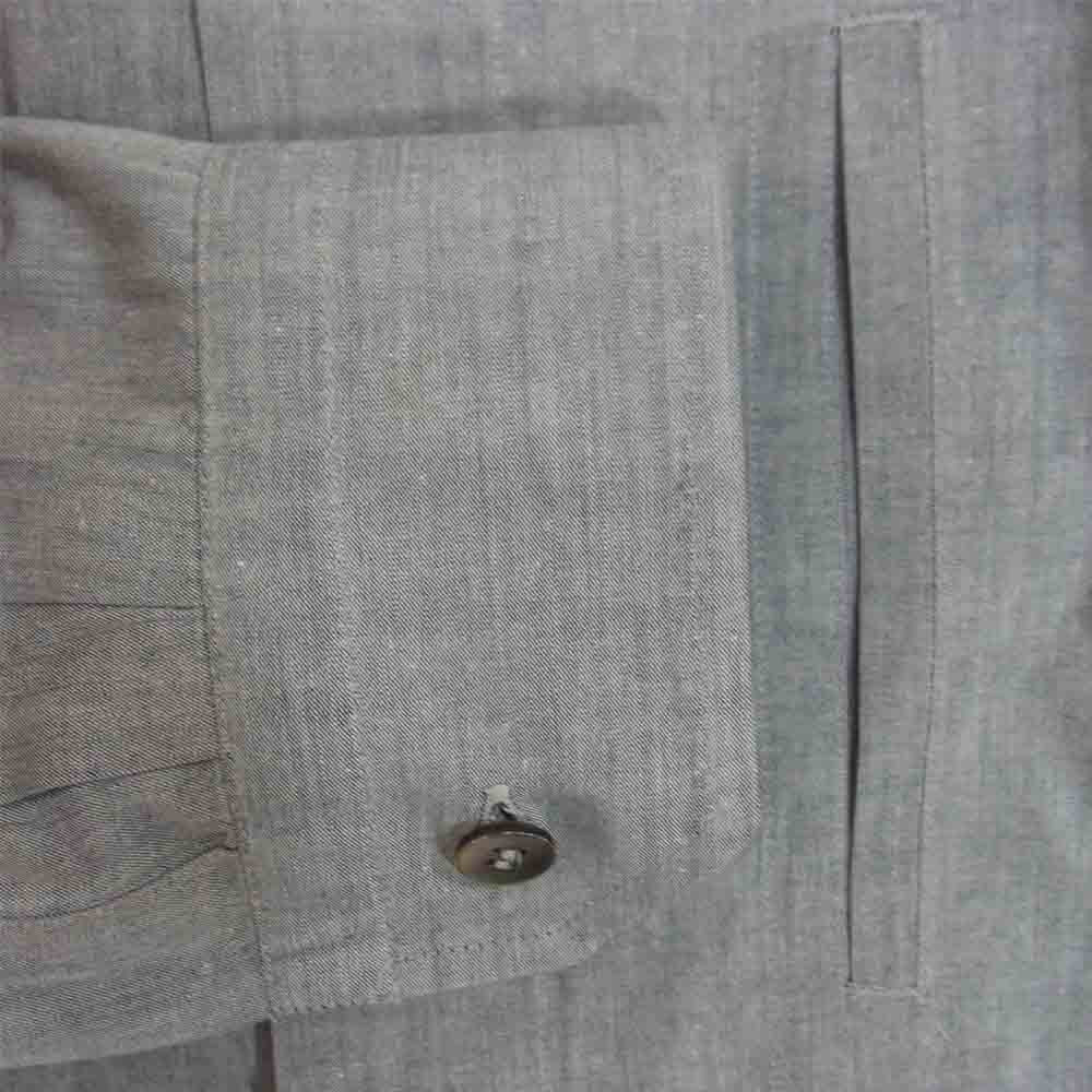 ISSEY MIYAKE イッセイミヤケ ME73-FJ406 バンドカラー 比翼 シャツ グレー系 L【中古】