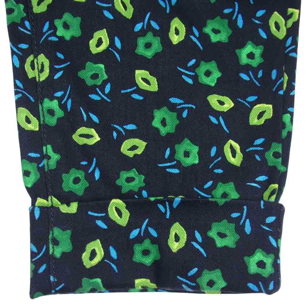 PRADA プラダ GFP337 S171 1M6Y 国内正規品 花柄 テーパード パンツ イタリア製 ブラック系 25【中古】