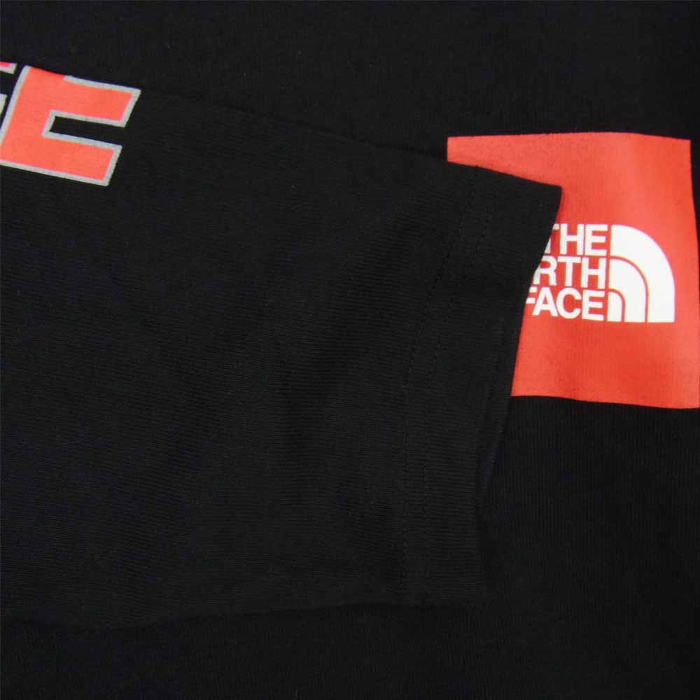 THE NORTH FACE ノースフェイス NT31951 L/S Square Logo Sleeve Tee スクエア ロゴ 長袖 Tシャツ ブラック系 L【中古】