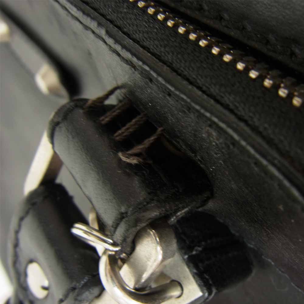 BALENCIAGA バレンシアガ ジップ レザー ブリーフケース ブラック系【中古】