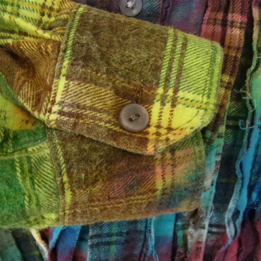 リビルドバイニードルス HM307 Flannel Shirt Tie Dye チェック リメイク タイダイ フランネルシャツ マルチカラー系【中古】