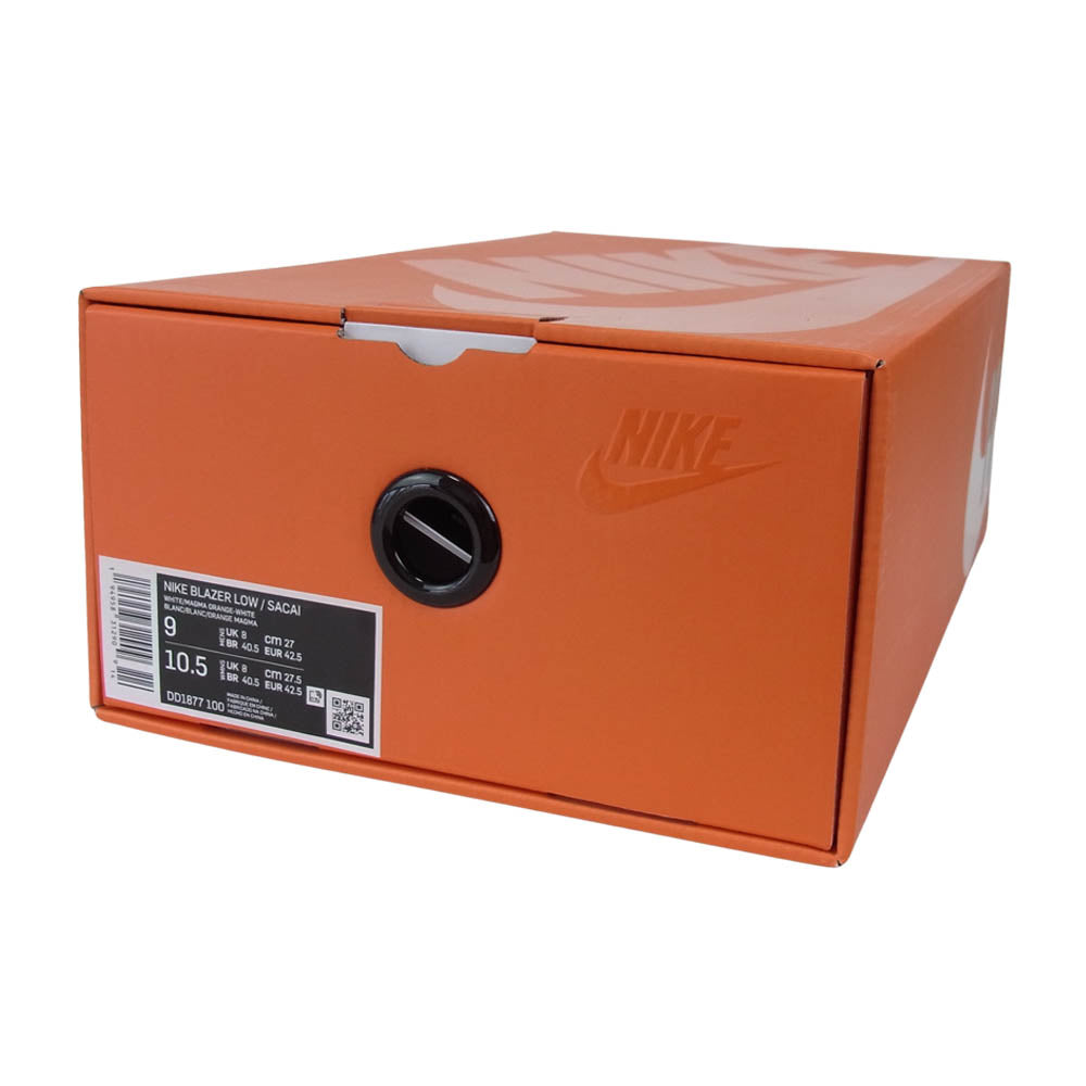 NIKE ナイキ × sacai blazer low MAGMA ORANGE サカイ ブレザー ロー スニーカー ホワイト系 27㎝【中古】