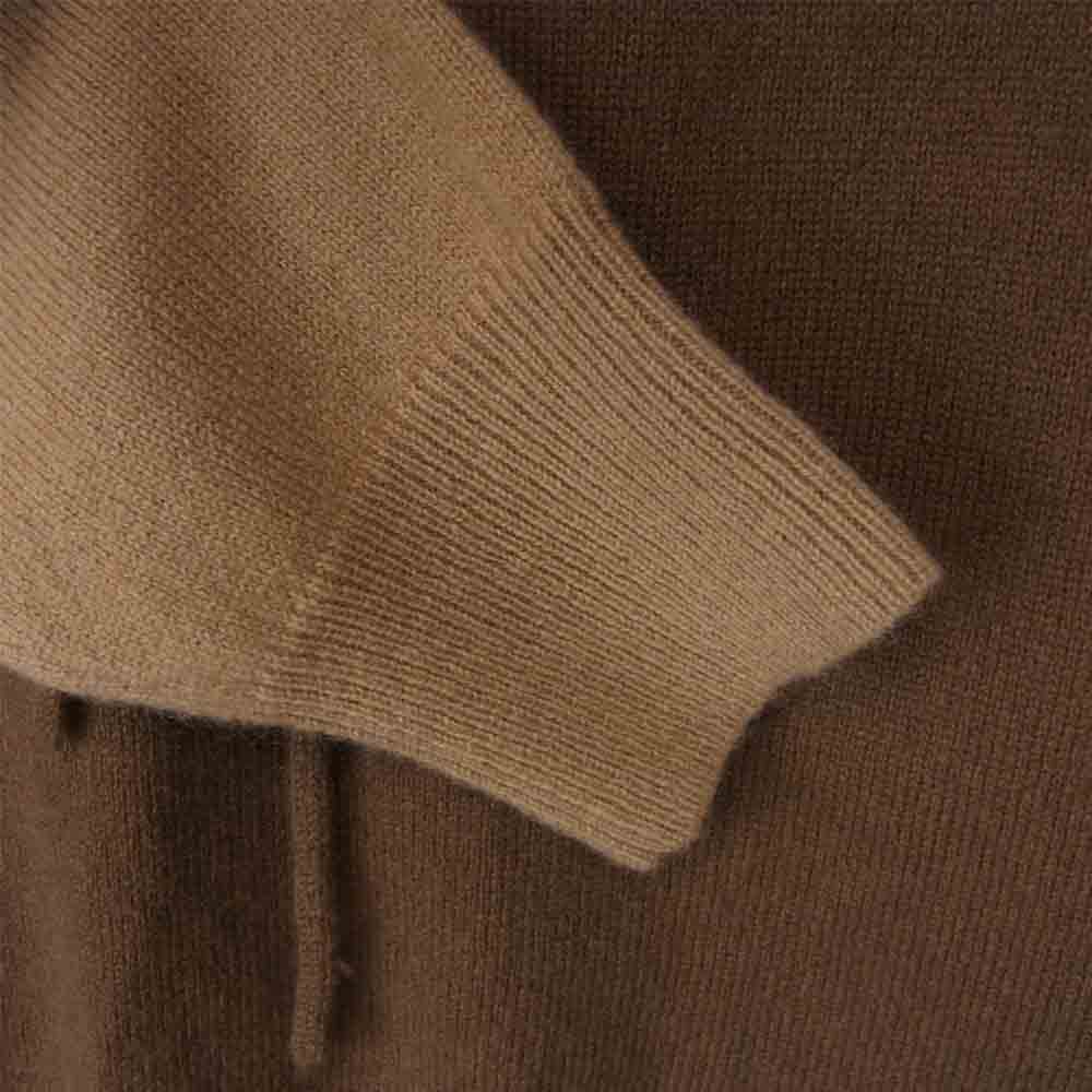 MAX MARA マックスマーラ XtF2T-hc-202118f097035 Brown Cashmere Liegi Hoodie Tobacco カシミヤ100% プルオーバー ニット パーカー ブラウン系 XS【新古品】【未使用】【中古】