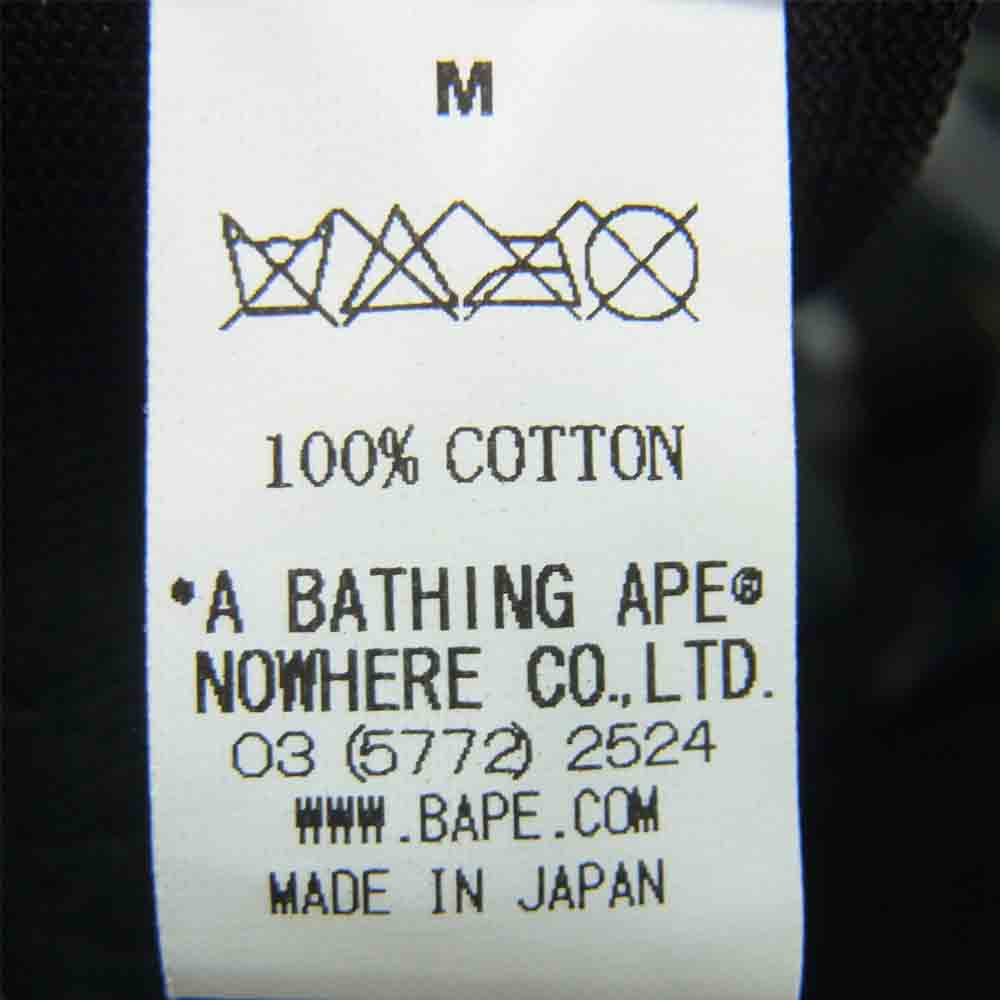A BATHING APE アベイシングエイプ ロゴワッペン チェック ハット コットン 日本製 ネイビー系 M【中古】