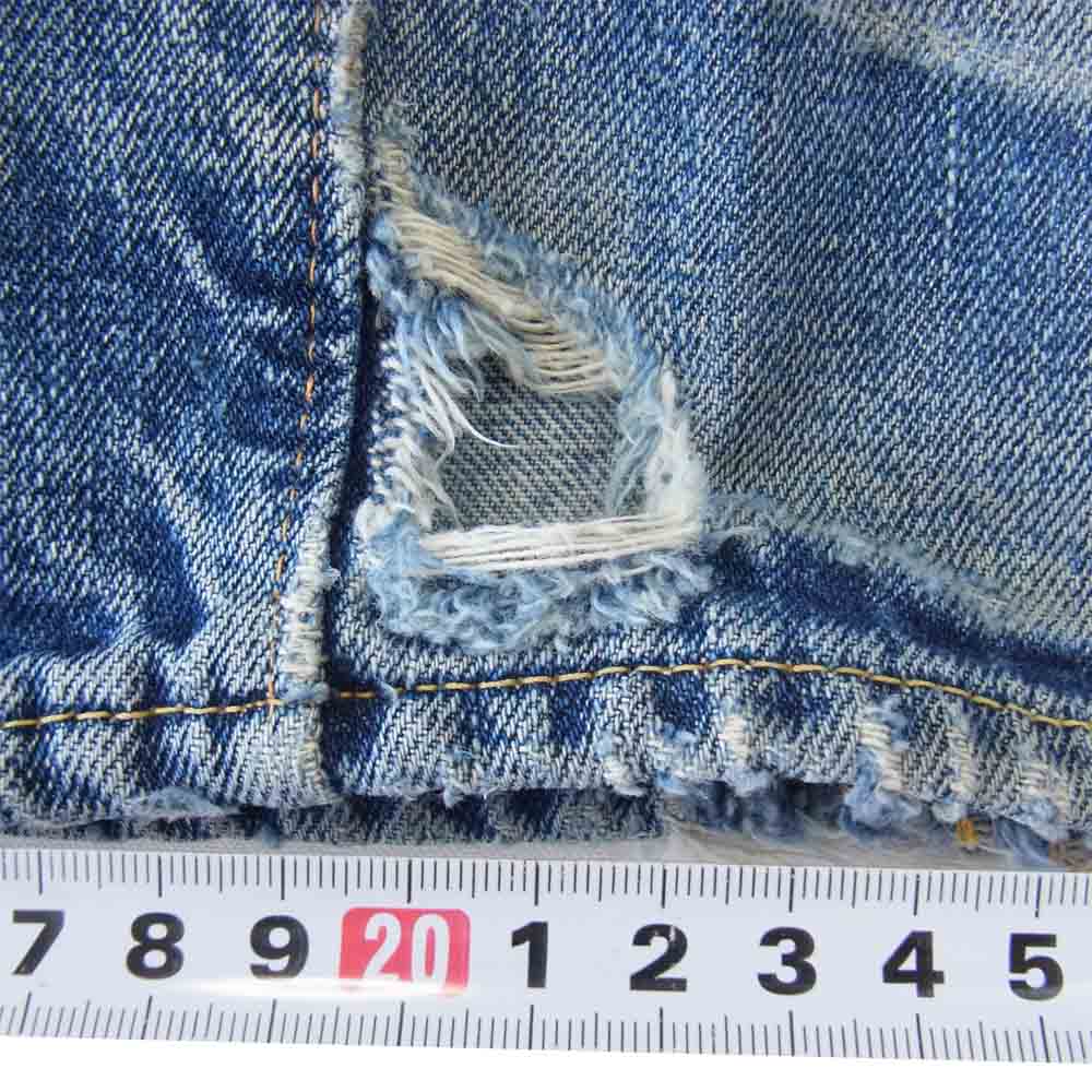 WAREHOUSE ウエアハウス Lot1000 リペア加工 ダメージ デニム パンツ インディゴブルー系 30【中古】