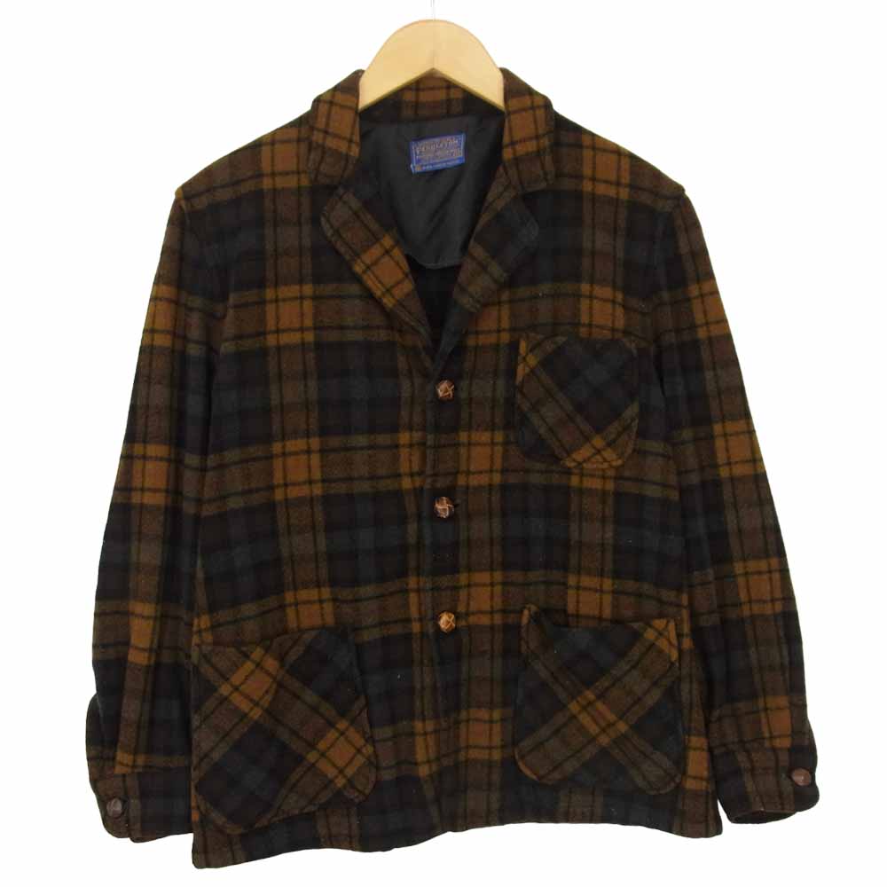 新品未使用　Pendleton テーラードジャケット Mサイズ PENDLETON ペンドルトン テーラードジャケット ブラウン系 M【中古
