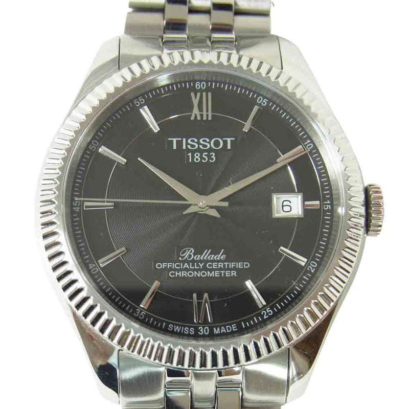 TISSOT ティソ T108408A バラード パワーマティック 80 フルーテッドベゼル 自動巻 腕時計 シルバー系【美品】【中古】