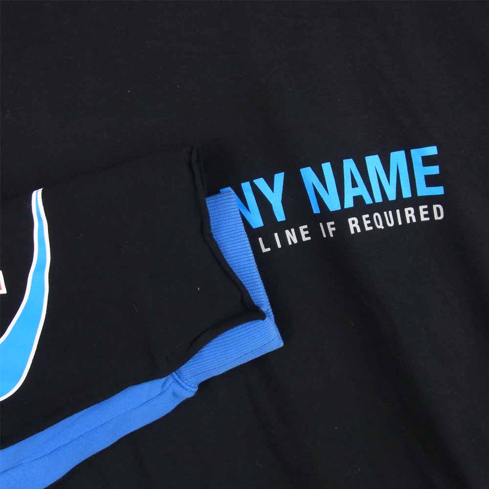 VETEMENTS ヴェトモン 19SS MSS197004 COMPANYNAMENAME レイヤード デザイン スウェット トレーナー ブラック系 ブルー系 XL【新古品】【未使用】【中古】