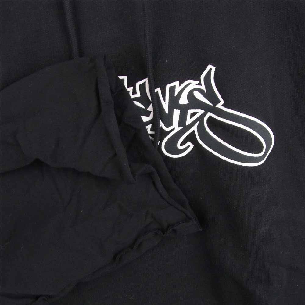 VETEMENTS ヴェトモン 20SS SS20TR184 Patched Long Sleeve Graffiti Logo Hoodie ロングスリーブ フーディ パーカー ブラック系 XL【新古品】【未使用】【中古】