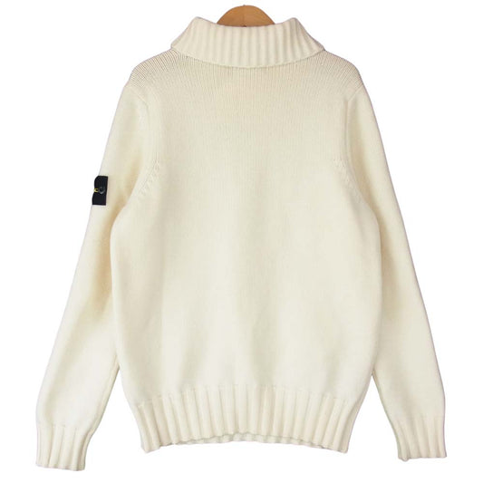 STONE ISLAND ストーンアイランド 5915586A2 ショールカラー ウール ニット ホワイト系 M【中古】