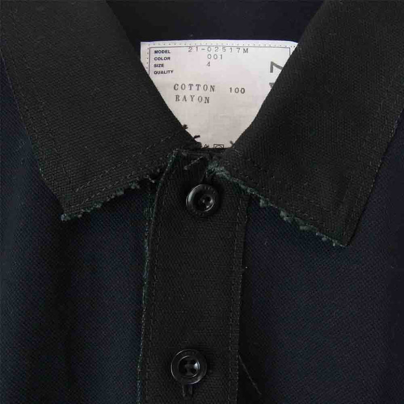SACAI  ポロ 黒 Cotton Jersev Polo Shirt 美品