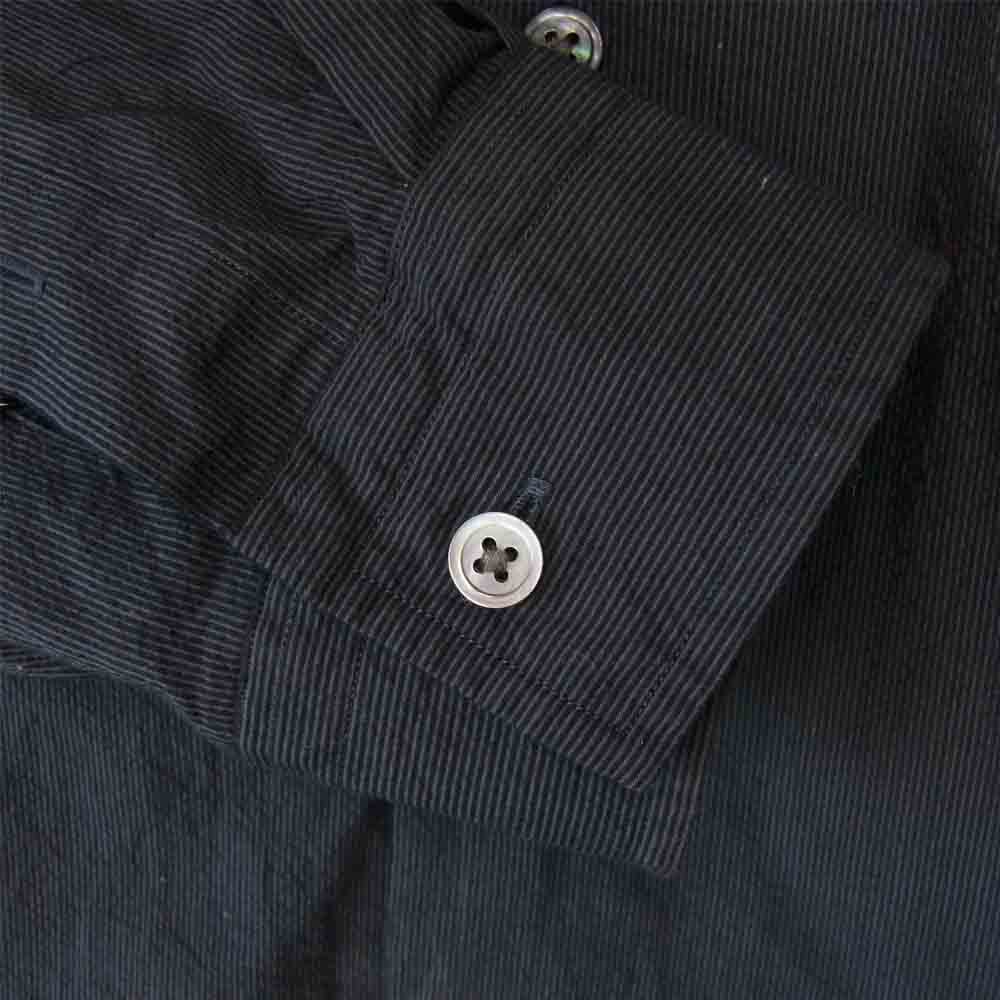 PORTER CLASSIC ポータークラシック ROLL UP STRIPE SHIRT ロールアップ ストライプ シャツ グレー系 L【美品】【中古】