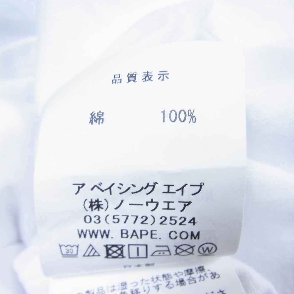 A BATHING APE アベイシングエイプ 1H73109902 × COACH コーチ COLLEGE TEE カレッジ Tシャツ ホワイト系 L【極上美品】【中古】
