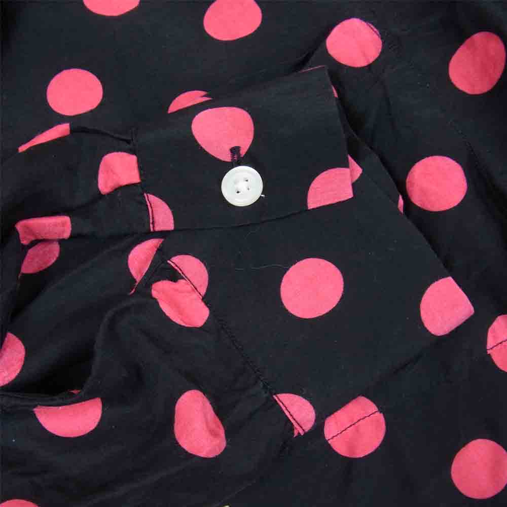 WACKO MARIA ワコマリア 12AW-DOT-SHI02 BIG DOTS SHIRT シルク混 ビッグ ドット オープンカラー シャツ ブラック系 L【中古】