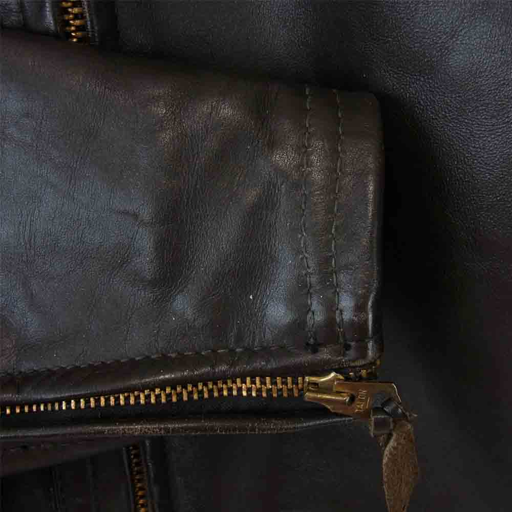 LANGLITZ LEATHERS ラングリッツレザーズ 70s~80s デカTALON 白タグ カスケード レザー ライダース ジャケット ブラウン系【中古】