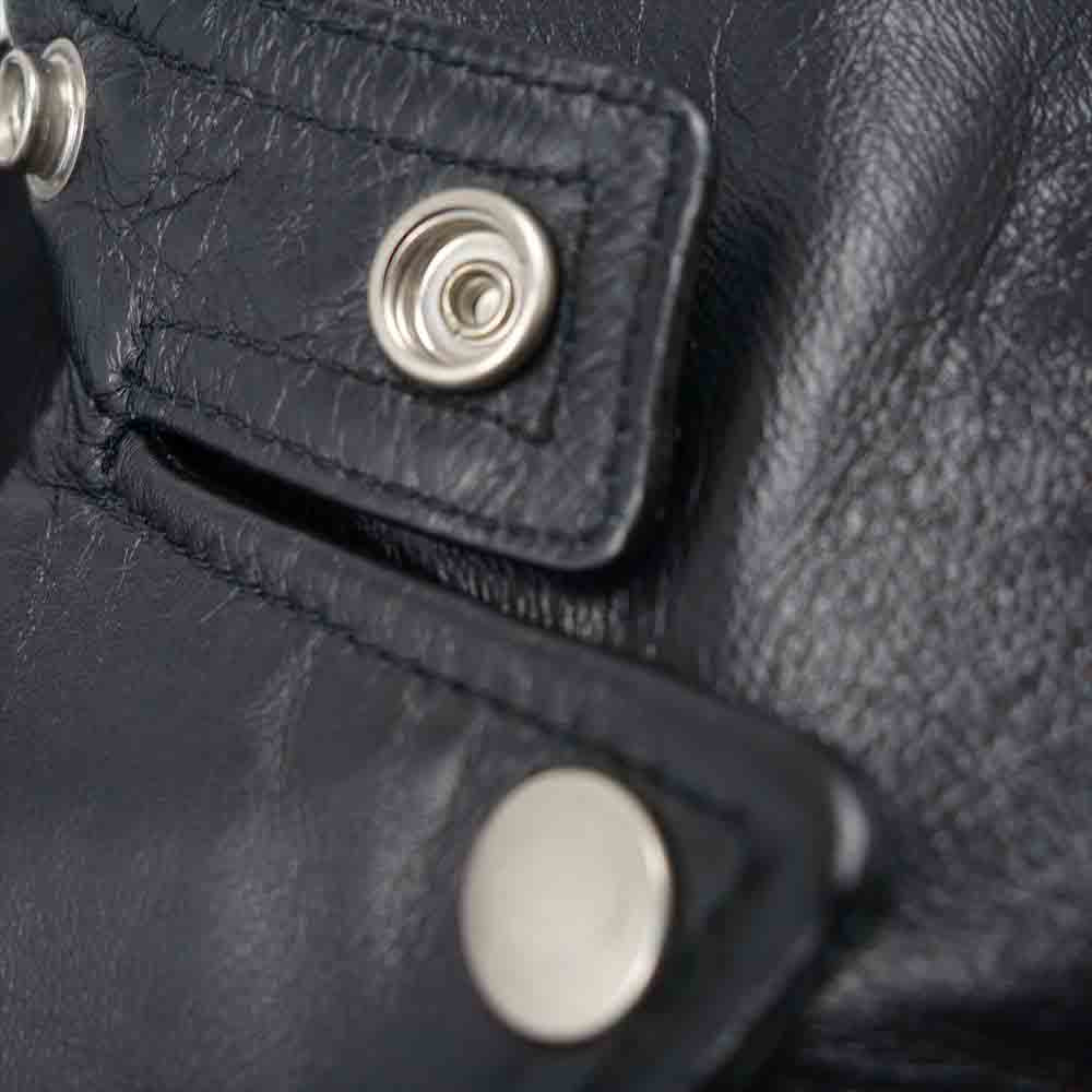 SAINT LAURENT サンローラン エディ期 16SS 430722 YC1AB MADE IN ITALY L01 カーフ レザー ダブルライダース ブラック系 46【美品】【中古】
