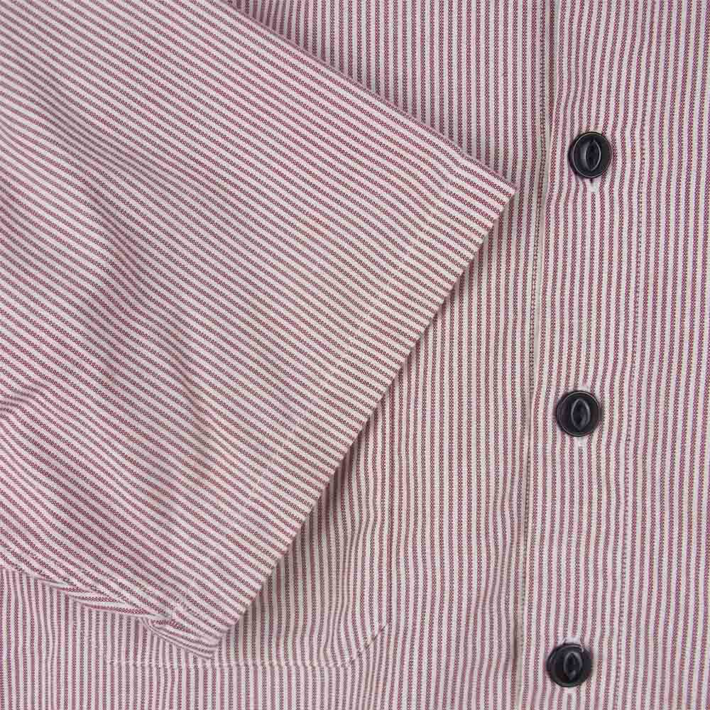 TENDERLOIN テンダーロイン T-STRIPE WORK SHT S/S ストライプ 半袖 ワーク シャツ コットン 日本製 レッド系 ホワイト系【中古】