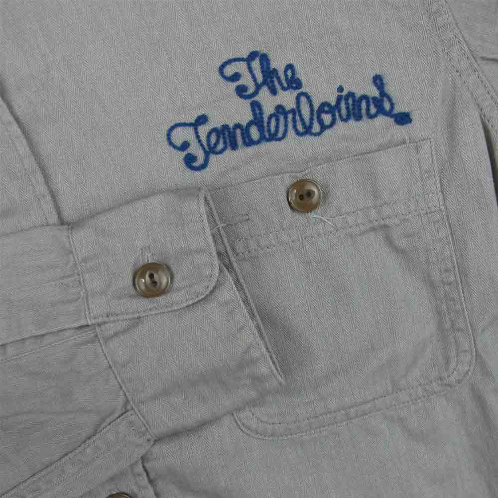 TENDERLOIN テンダーロイン T-HERRINGBONE WORK SHT ヘリンボーン 長袖 ワーク シャツ コットン グレー系 S【中古】