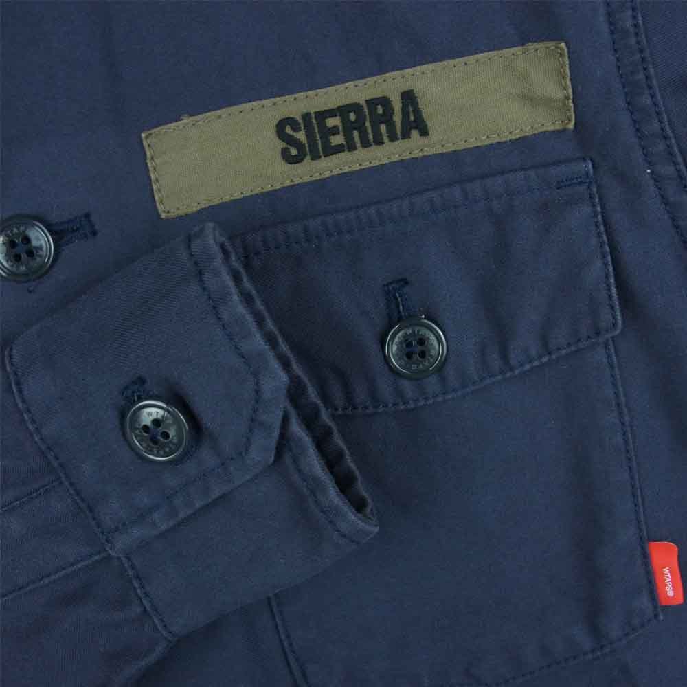 WTAPS ダブルタップス 15AW 152gwdt-shm02 BUDS L/S SHIRT COTTON SATIN 長袖 シャツ ネイビー系【中古】