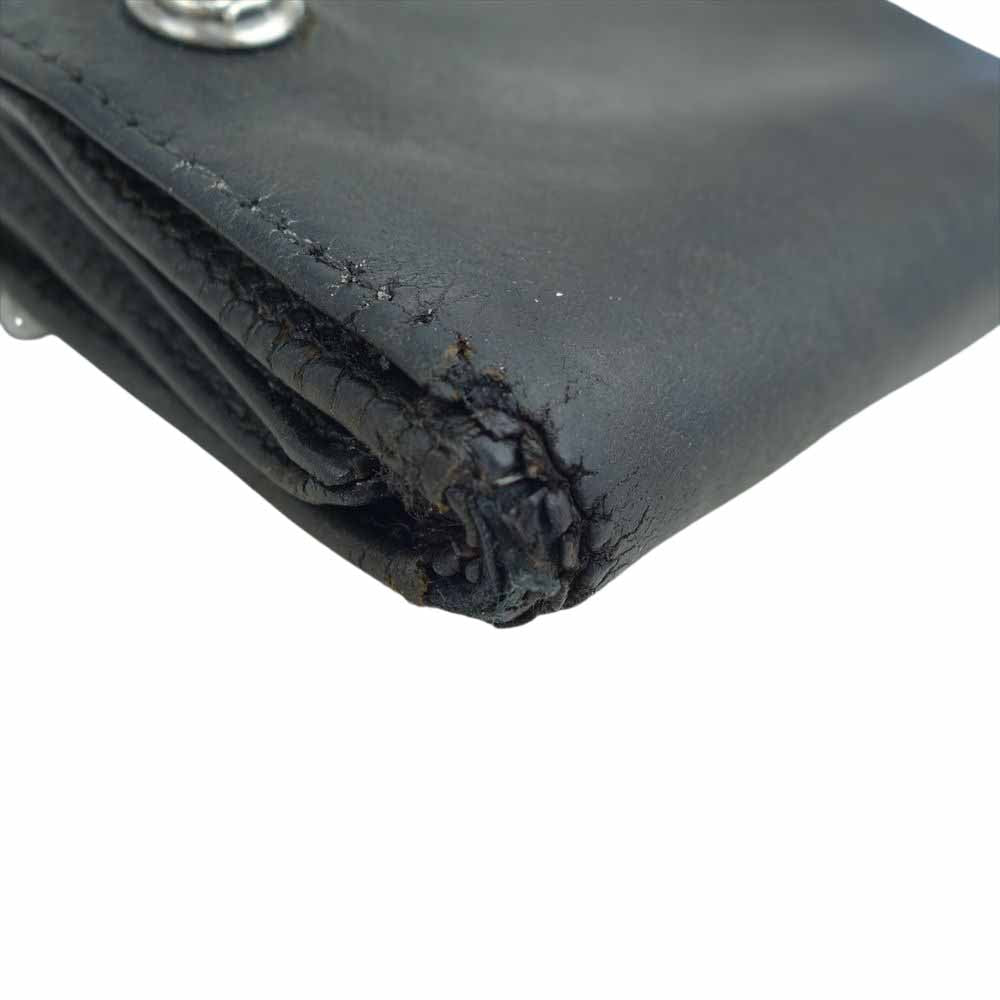 CHROME HEARTS クロムハーツ(原本無) フローラル ボタン 3 フォールド ウォレット 財布 ブラック系【中古】