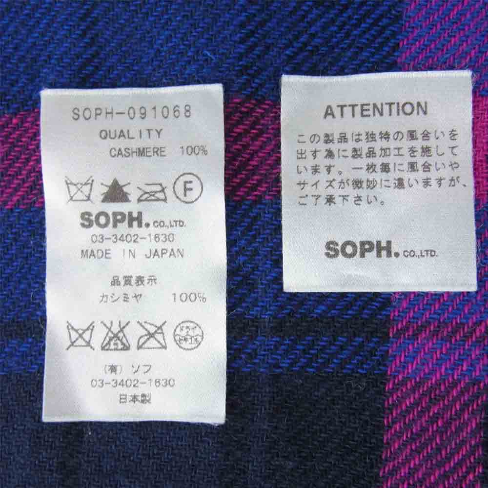 SOPHNET. ソフネット カシミア チェック マフラー マルチカラー系【中古】