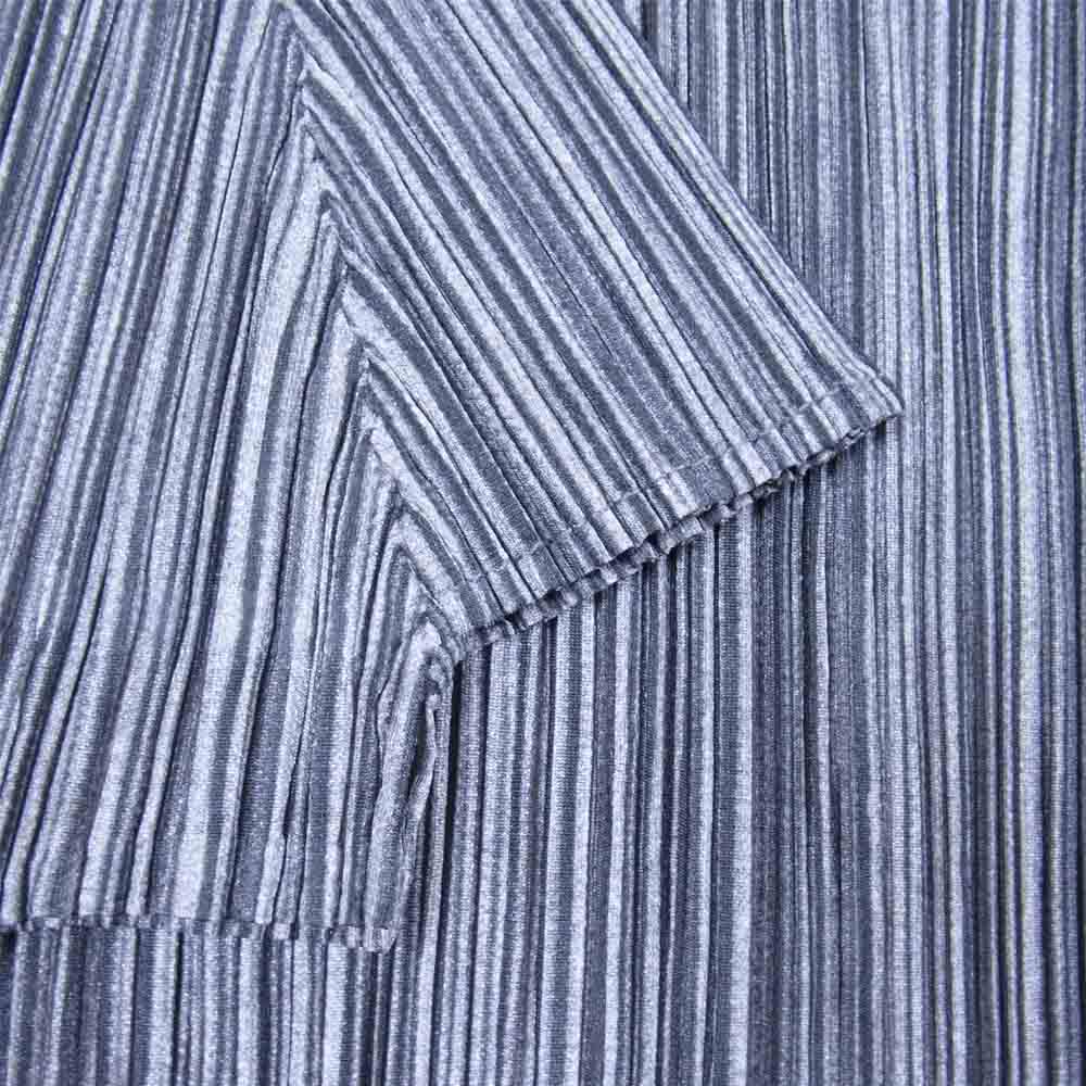 PLEATS PLEASE プリーツプリーズ イッセイミヤケ ISSEY MIYAKE イッセイミヤケ PP51-JK872 裾フリル ハイネック 半袖 カットソー グレー系 3【美品】【中古】