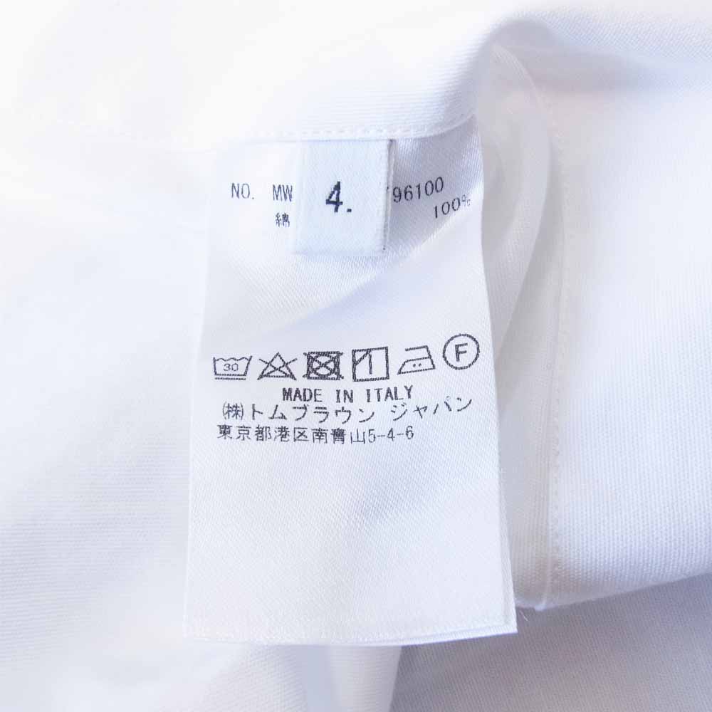 THOM BROWNE トムブラウン MWS239A-06496100 BD オックスフォード ボタンダウン 半袖 コットン シャツ ホワイト系 4【中古】