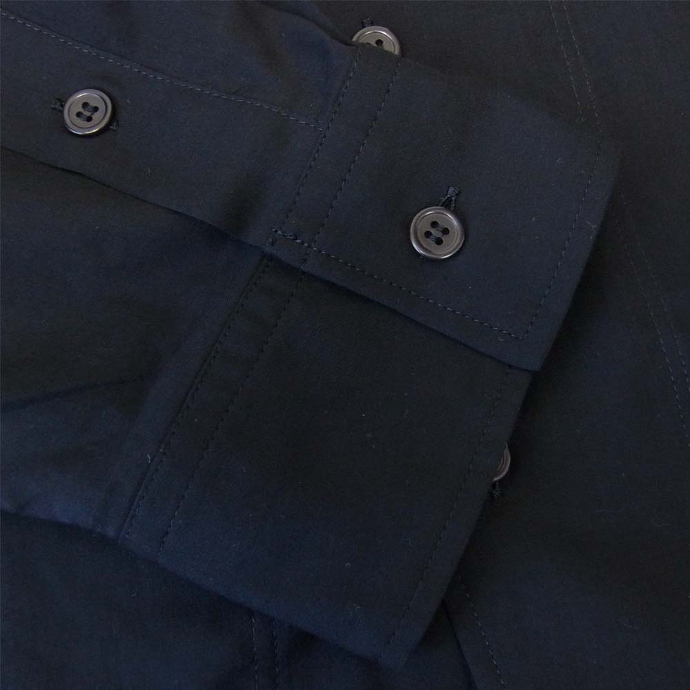 Yohji Yamamoto ヨウジヤマモト POUR HOMME プールオム 未使用 21AW HX-B21-201 CELLULOSE LAWN FLAP BLOUSE オープンカラー オーバーサイズ シャツ ブラック系 4【極上美品】【中古】