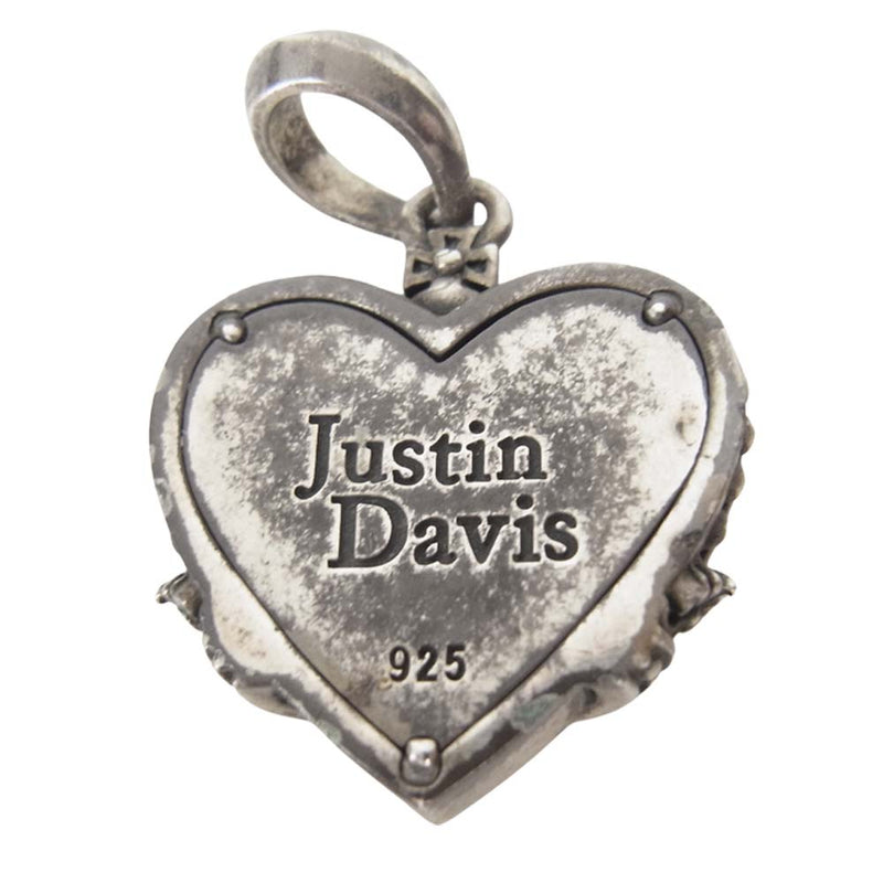 Justin Davis ジャスティンデイビス SPJ486 BLACK HEART ブラック ハート ペンダント トップ シルバー系【中古】