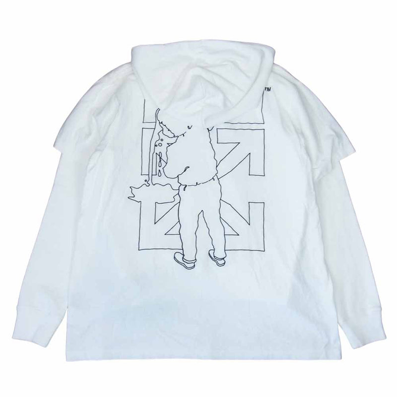 OFF-WHITE オフホワイト 20AW BARREL WORKER DOUBLE TEE HOODIE T ...