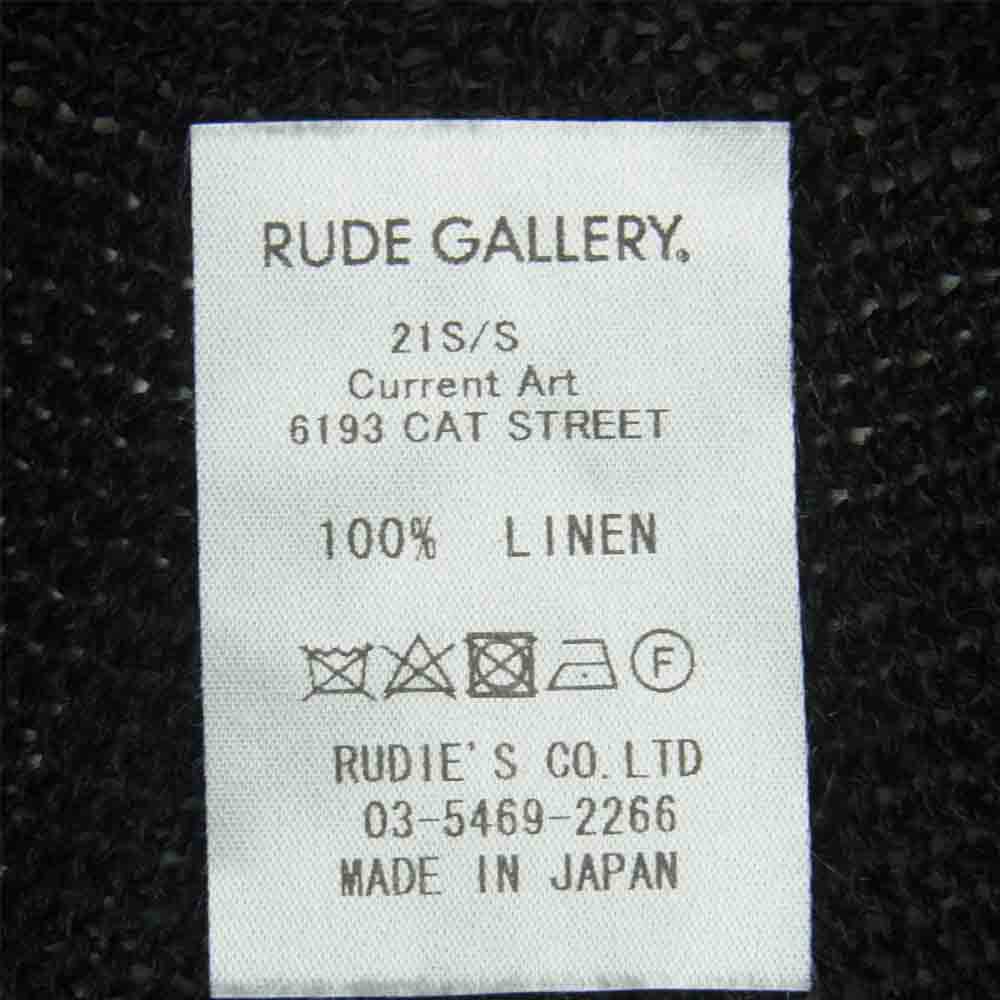 RUDE GALLERY ルードギャラリー 21SS よこい帽子 DANDAN柄 リネン ベレー帽 帽子 日本製 ブラック系【中古】