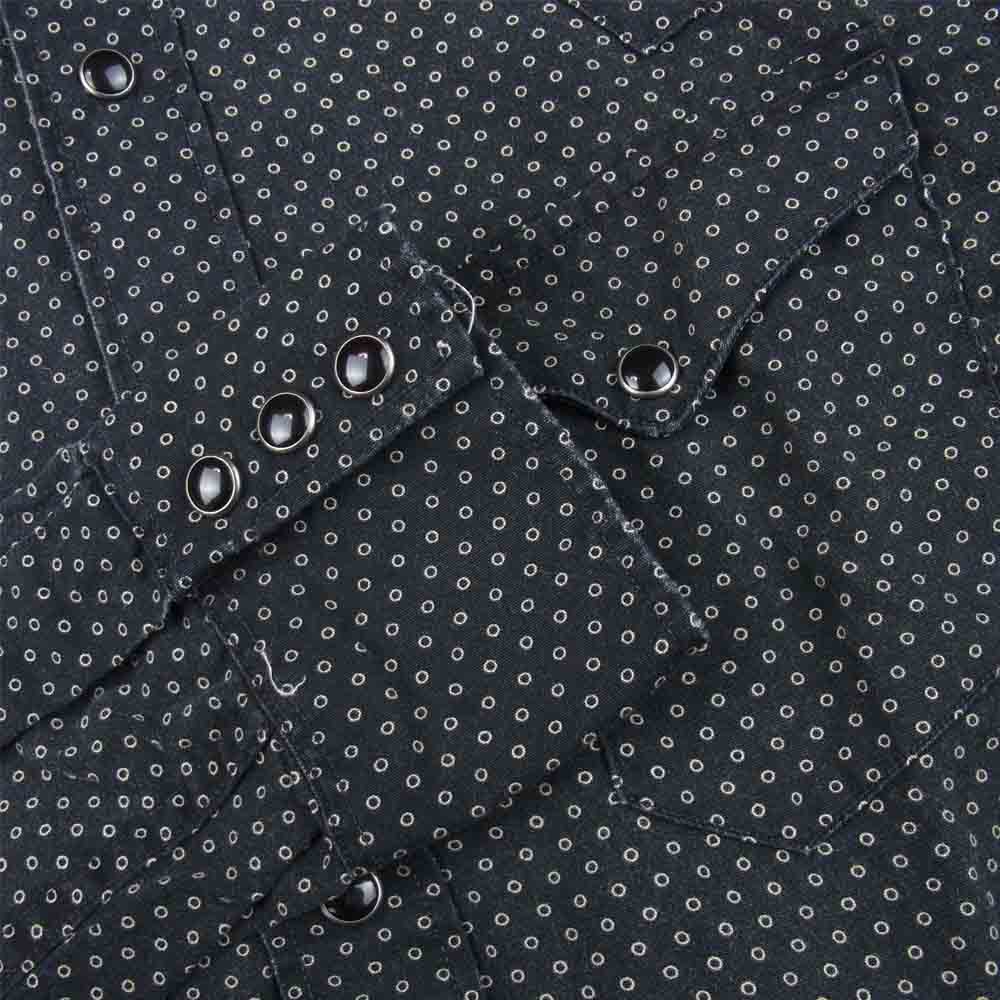 RRL ダブルアールエル ドット ウエスタン 長袖 シャツ コットン フィリピン製 ブラック系 XS【中古】