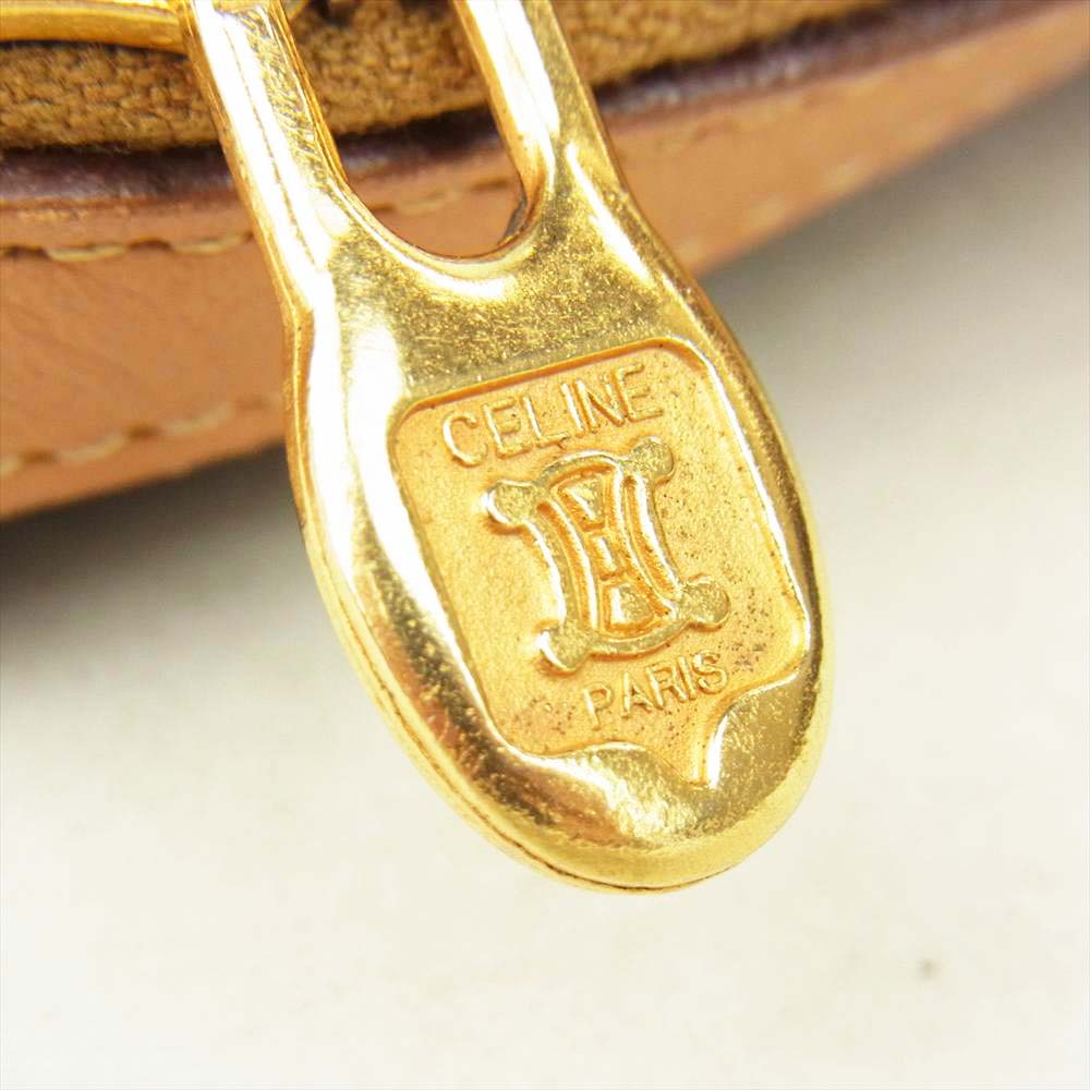 CELINE セリーヌ マカダム ミニ ボストン ハンドバッグ ブラウン系【中古】