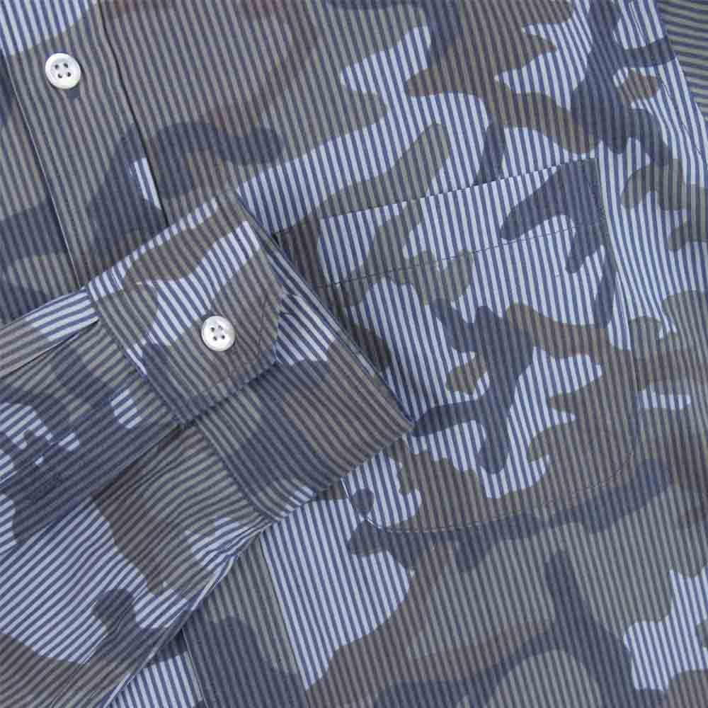 SOPH ソフ SOPH-160108 CAMOUFLAGE OVER PRINT B.D SHIRT カモ ボタンダウン 長袖 シャツ グレー系 L【中古】