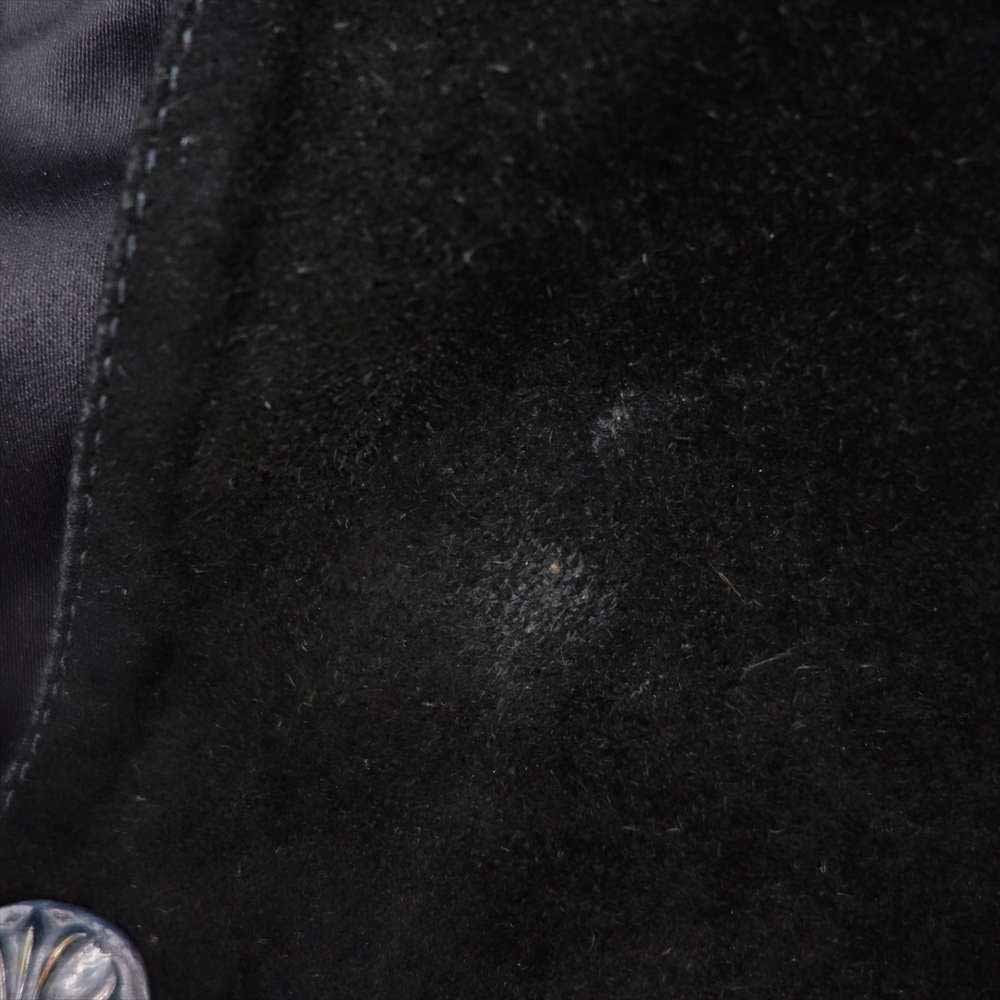CHROME HEARTS クロムハーツ(原本無) 8B LNG BCK SUEDE クロスボール ボタン スエード ベスト ブラック系 L【中古】