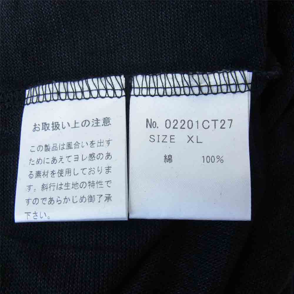 HYSTERIC GLAMOUR ヒステリックグラマー 20SS 02201CT27 SCRATCH LINE オーバーサイズ ポケット Tシャツ ブラック系 XL【中古】