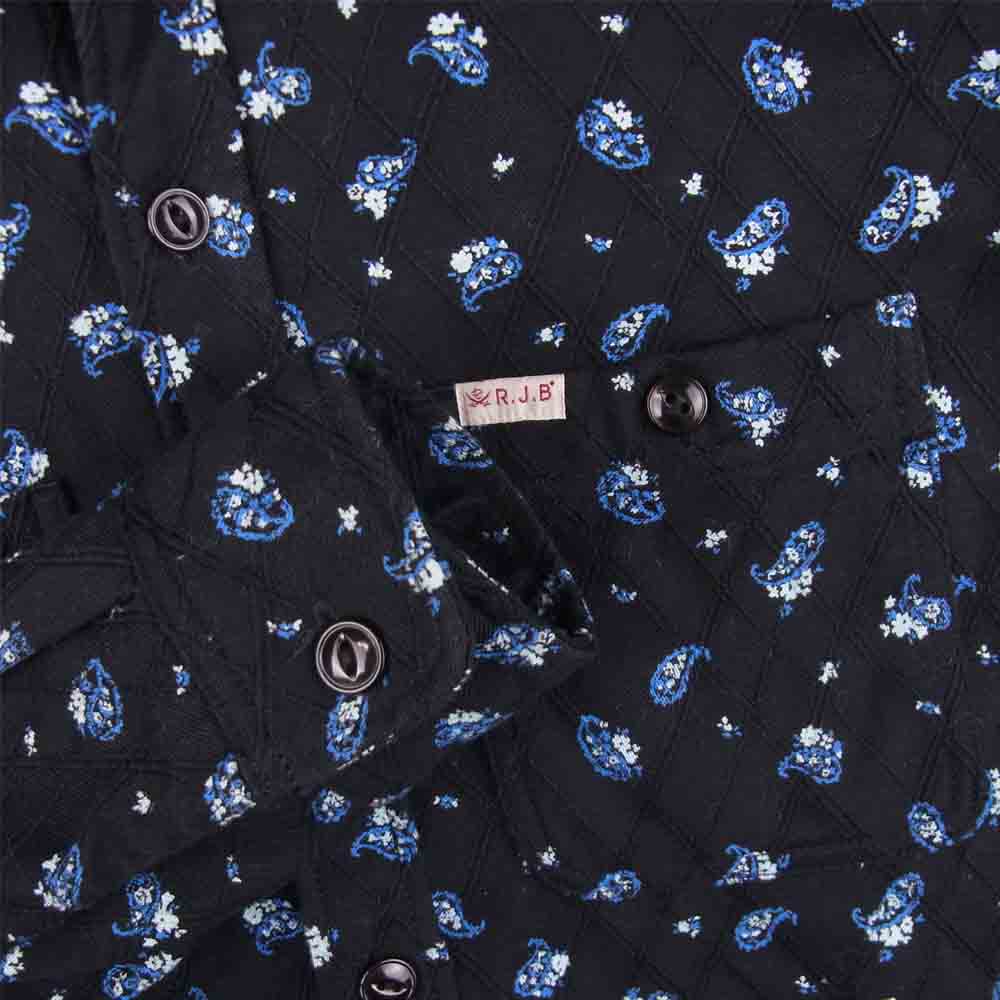 THE FLAT HEAD ザフラットヘッド RJB ペイズリー 総柄 長袖 シャツ コットン 日本製 ブラック系 38【中古】