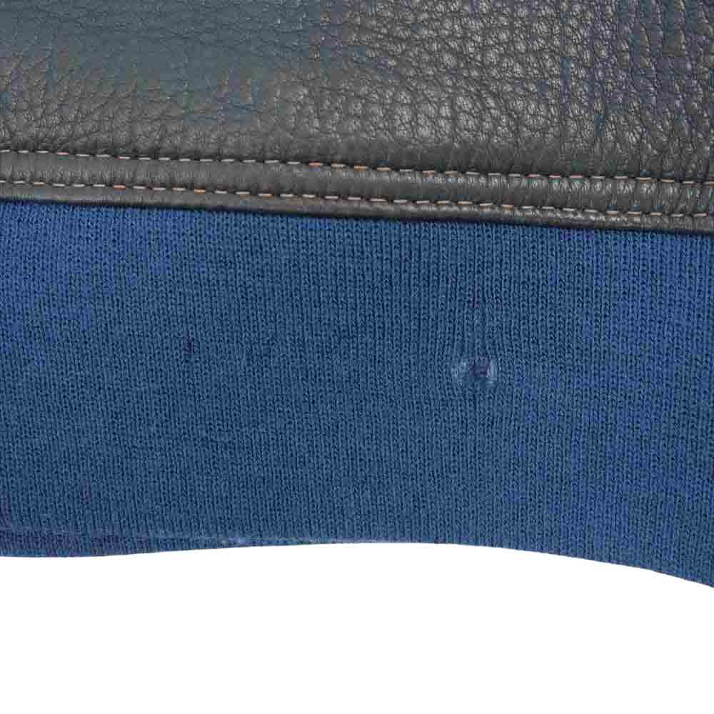 THE FLAT HEAD ザフラットヘッド SRJ-53 DEER SKIN JACKET ディアスキン レザー ダークネイビー系 38【中古】