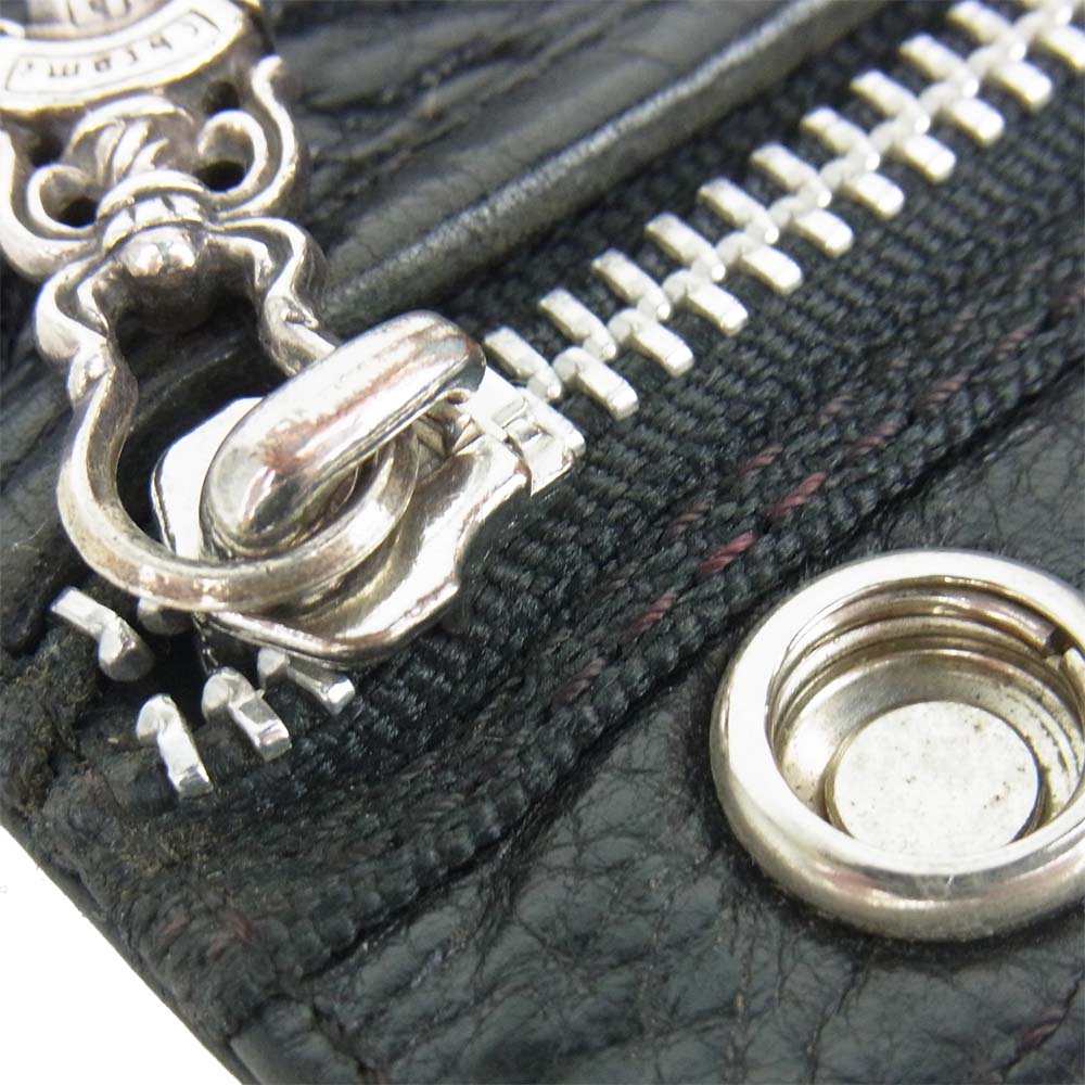 CHROME HEARTS クロムハーツ(原本無) LONG WALLE グリーシー ロング ウォレット ブラック系【中古】