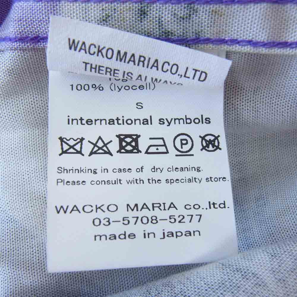 WACKO MARIA ワコマリア 天国東京お化け図 S/S HAWAIIAN SHIRT ハワイアン 半袖 シャツ パープル系 S【中古】