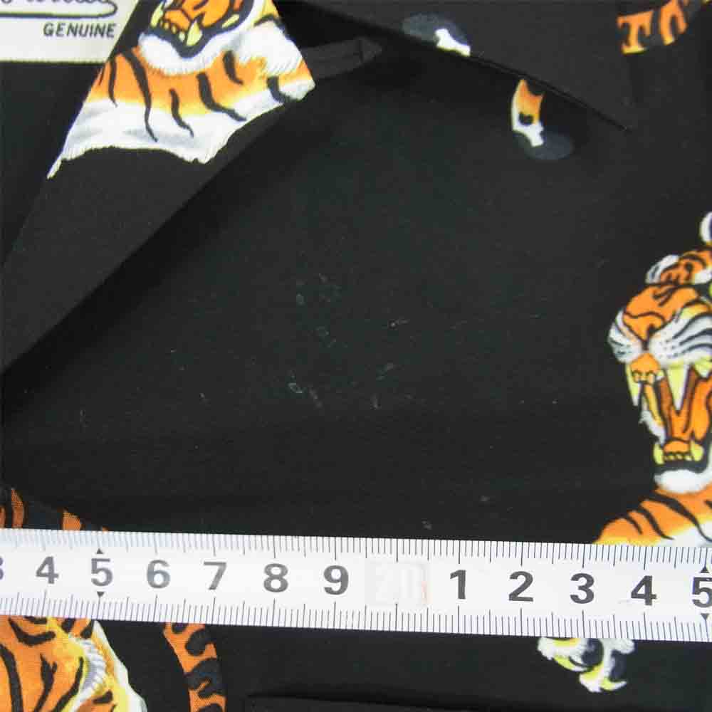 WACKO MARIA ワコマリア × TIM LEHI ティムリーハイ HAWAIIAN SHIRT タイガー 虎 ハワイアン 半袖 シャツ ブラック系 マルチカラー系 XS【中古】