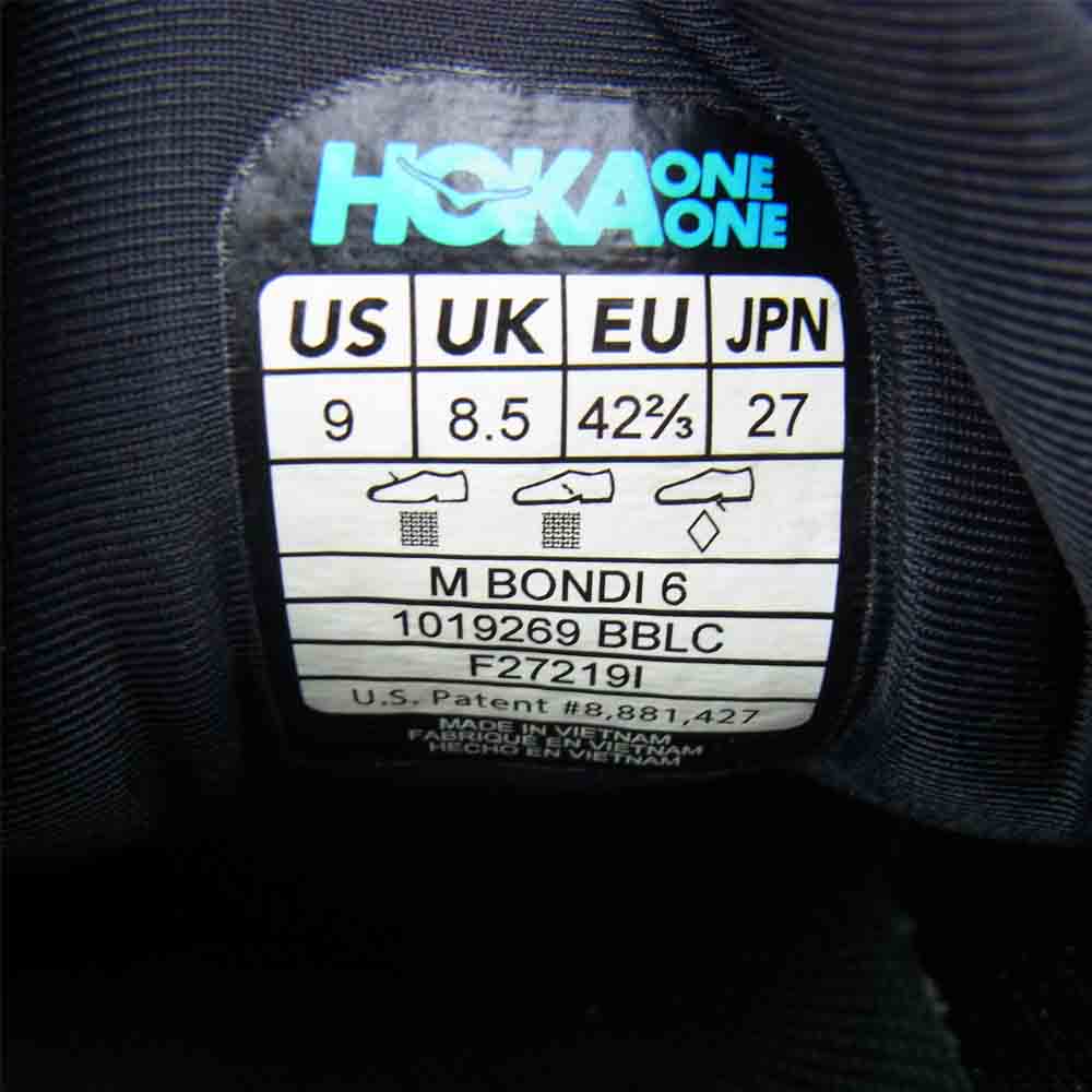 HOKA ONE ONE ホカ オネオネ 1019269 M BOND1 6 ボンダイ 6 ブラック ブラック系 27cm【中古】