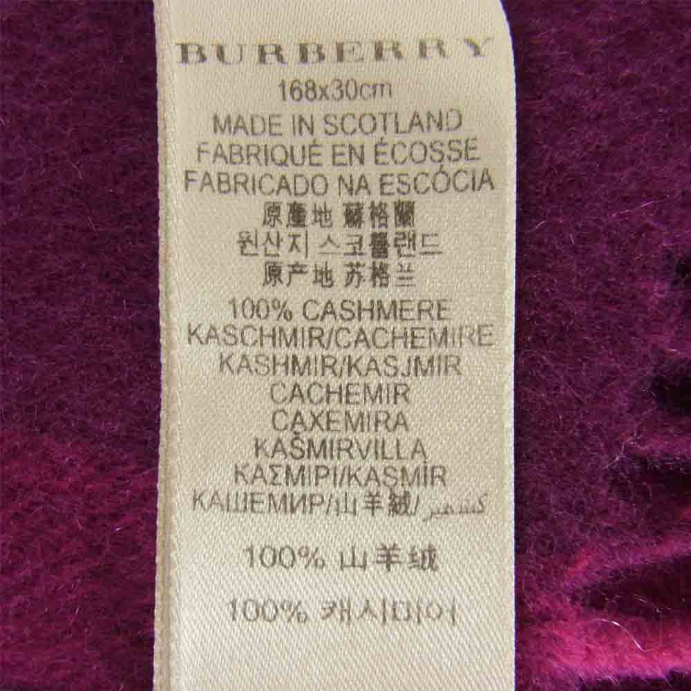 BURBERRY バーバリー カシミヤ100% スコットランド製 チェック マフラー ピンク系【美品】【中古】