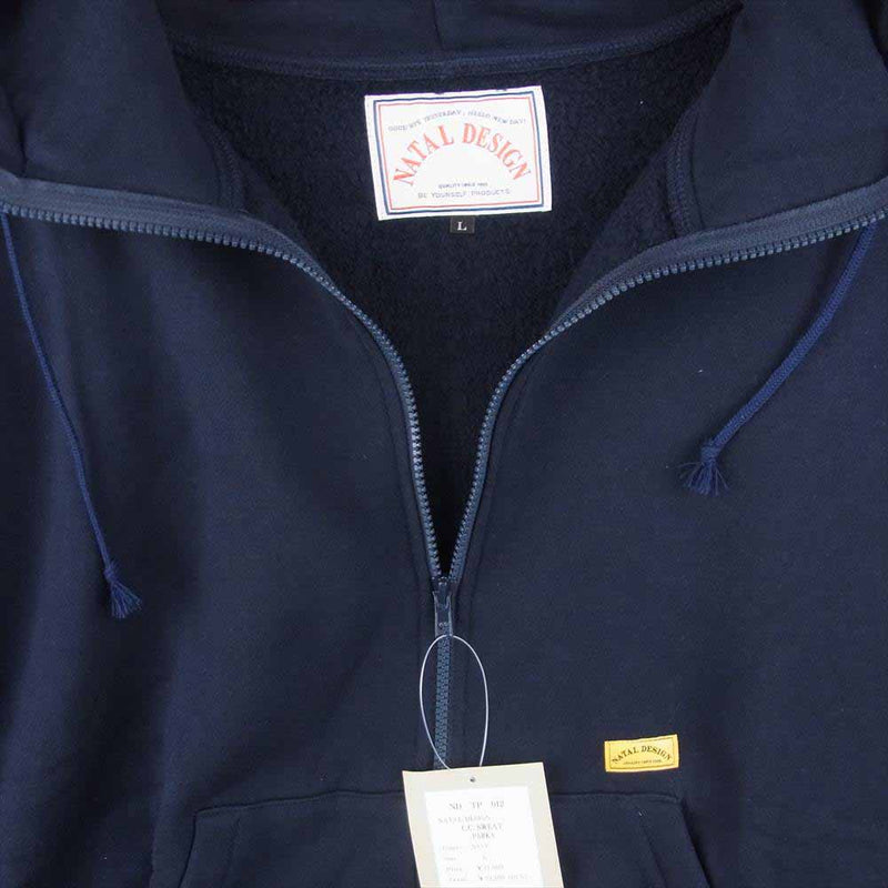 NATAL DESIGN ネイタルデザイン TP-012 C.C.SWEAT PARKA スウェット パーカー ビッグシルエット シープ 裏起毛  NAVY L【新古品】【未使用】【中古】