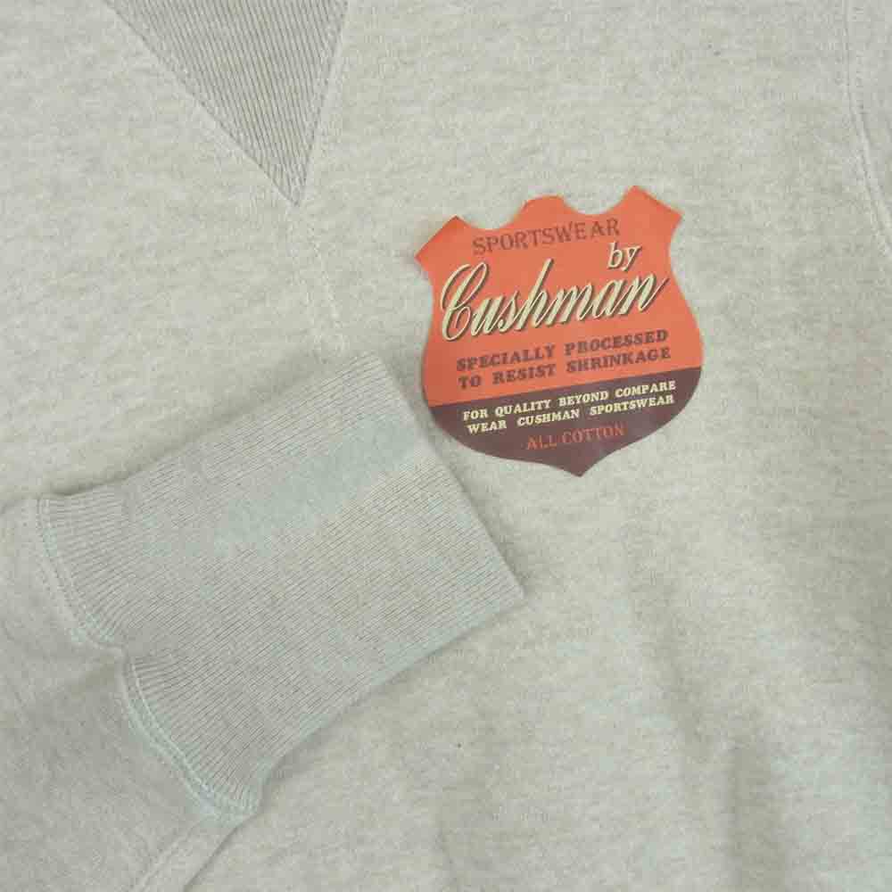 CUSHMAN クッシュマン コットン クルーネック スウェット アメリカ製 グレイッシュベージュ系 S【中古】