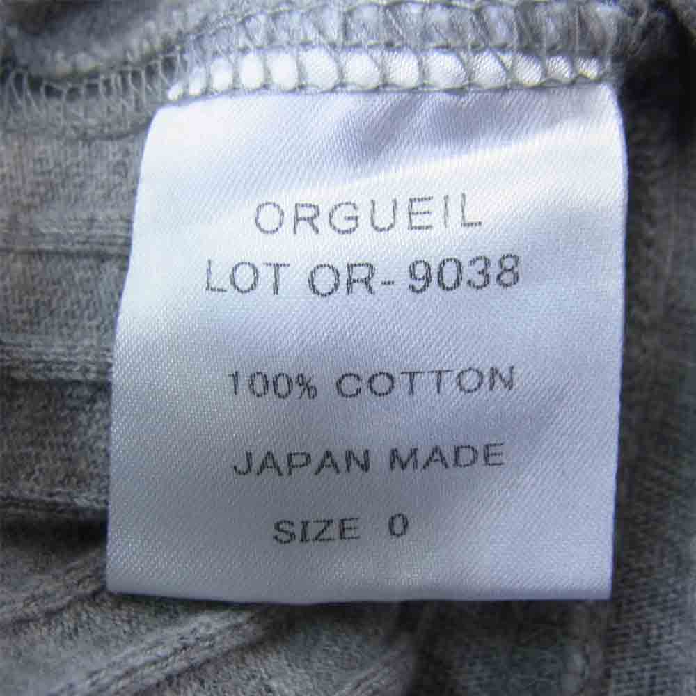 ORGUEIL オルゲイユ Henry Tshirt ヘンリー ネック グレー系【美品】【中古】